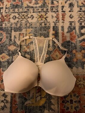 Victoria's Secret Nude T-Back Padded Bra with Mesh Detail